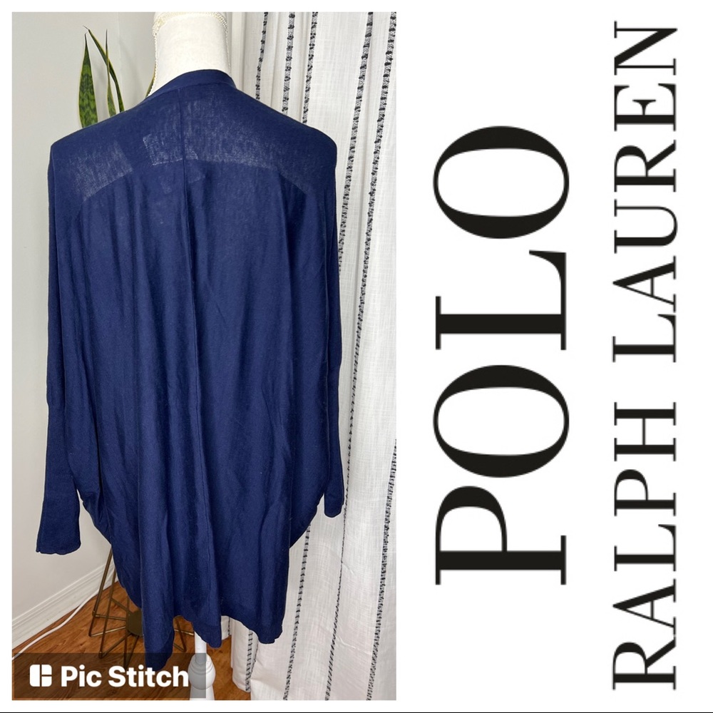 🌴Polo Ralph Lauren Open Front Silk Cardigan Sz L NWT - Picture 2 of 11